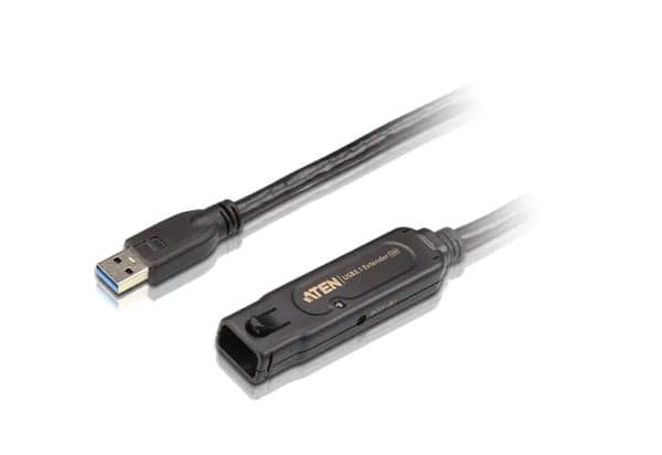 ATEN UE3310 - USB-förlängningskabel - USB typ A (hane) till USB typ A (hona) spärrad - USB 3.1 Gen1 - 10 m - aktiv - svart - för ATEN US3344I