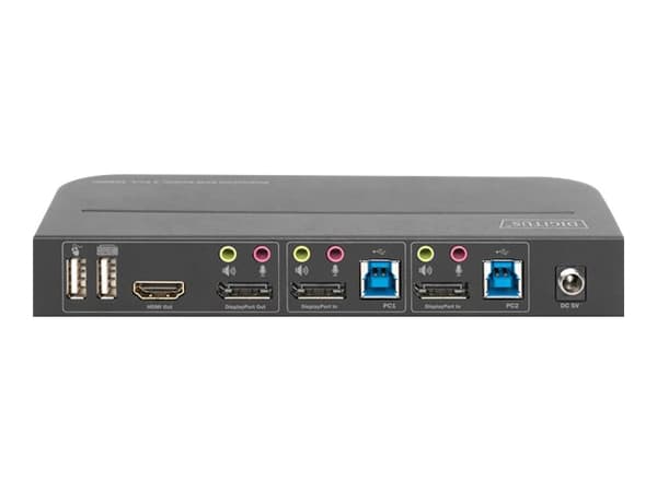 DIGITUS DS-12850 - KVM / lyd / USB-svitsj - 2 x KVM/lyd/USB - 1 lokalbruker - stasjonær