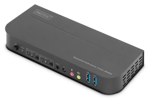 DIGITUS DS-12850 - KVM / lyd / USB-svitsj - 2 x KVM/lyd/USB - 1 lokalbruker - stasjonær