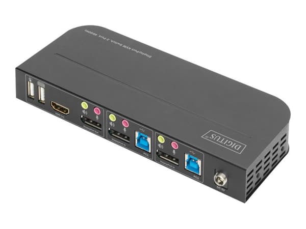 DIGITUS DS-12850 - KVM / lyd / USB-svitsj - 2 x KVM/lyd/USB - 1 lokalbruker - stasjonær