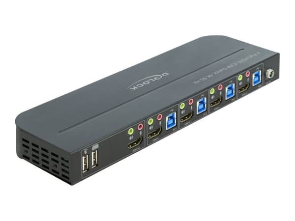 Delock - Omkopplare för tangentbord/video/mus/ljud - 4 x KVM/ljud - 1 lokal användare - skrivbordsmodell