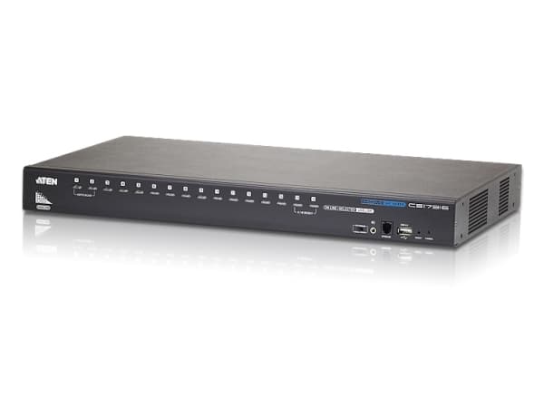 ATEN CS17916 - Omkopplare för tangentbord/video/mus/ljud/USB - 16 x KVM/ljud/USB - 1 lokal användare - skrivbordsmodell, rackmonterbar