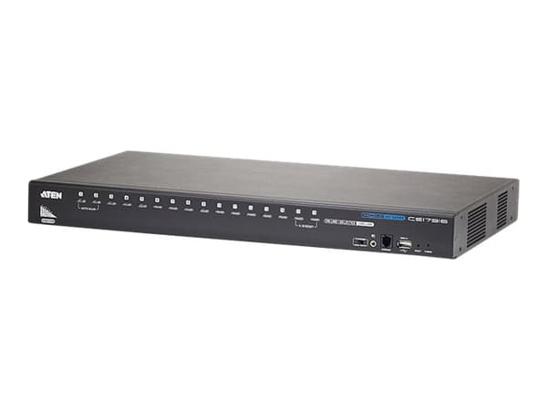 ATEN CS17916 - Omkopplare för tangentbord/video/mus/ljud/USB - 16 x KVM/ljud/USB - 1 lokal användare - skrivbordsmodell, rackmonterbar Svart