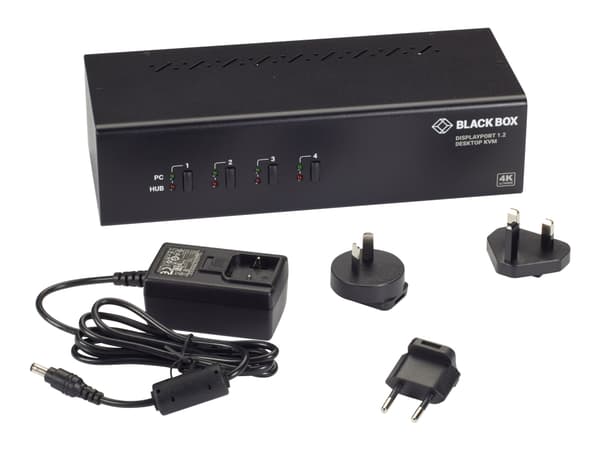 Black Box - KVM / lyd / USB-svitsj - 4 x KVM/lyd/USB - 1 lokalbruker - stasjonær - TAA-samsvar - med 2-års Double Diamond Warranty