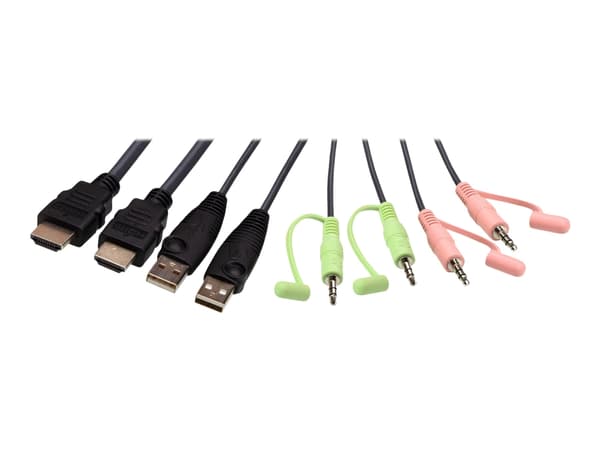 ATEN CS22H - KVM / lyd / USB-svitsj - 2 x KVM/lyd/USB - 1 lokalbruker - stasjonær - for VanCryst VS182B, VS184B