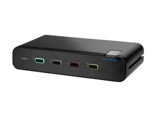 Belkin Universal Secure Dual-Head - 2:a generationen - omkopplare för tangentbord/video/mus/ljud - 4 x KVM/ljud - 1 lokal användare - skrivbordsmodel