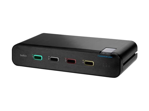 Belkin Universal Secure Dual-Head - 2:a generationen - omkopplare för tangentbord/video/mus/ljud - 4 x KVM/ljud - 1 lokal användare - skrivbordsmodel