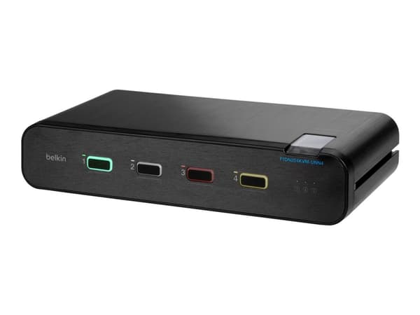 Belkin Universal Secure Dual-Head - 2:a generationen - omkopplare för tangentbord/video/mus/ljud - 4 x KVM/ljud - 1 lokal användare - skrivbordsmodel