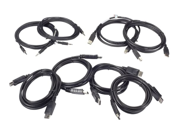 Black Box - Video- / USB- / lydkabelsett - TAA-samsvar - DisplayPort 1.2 - 4K-støtte - svart