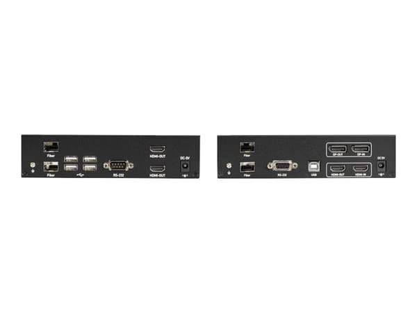 Black Box KVX Series KVM Extender over Fiber - 4K, Dual-Head, HDMI/DisplayPort, USB 2.0, Serial, Audio, Local Video - Förlängare för tangentbord/vide