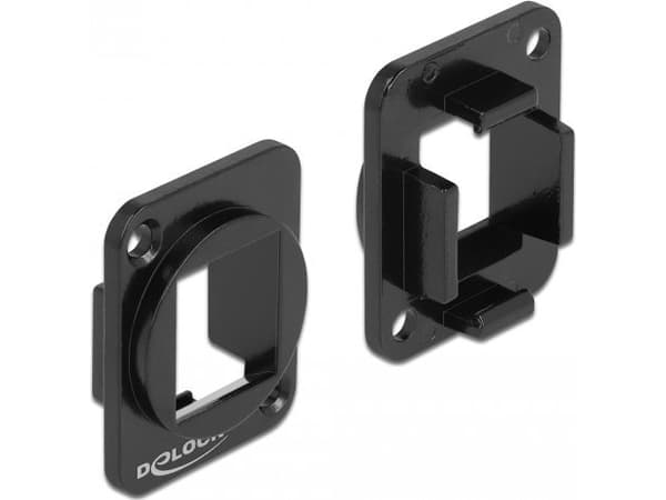 Delock Keystone Mounting 1 Port for D-type metal - Asennusteline modulaariselle pistokkeelle - musta - 1 portti