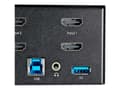 Miniatyrbild 3 av 5: StarTech.com 2-ports HDMI KVM-switch för dubbla skärmar - 4K 60 Hz Ultra HD HDR - Desktop 4K HDMI 2.0 KVM-switch med 2 portar USB 3.0-hubb (5 Gbit/s)