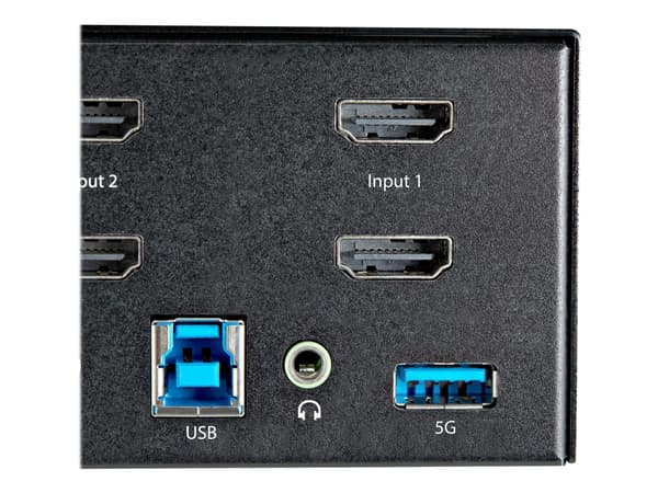 StarTech.com 2-ports HDMI KVM-switch för dubbla skärmar - 4K 60 Hz Ultra HD HDR - Desktop 4K HDMI 2.0 KVM-switch med 2 portar USB 3.0-hubb (5 Gbit/s)