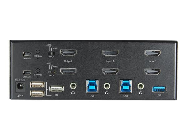 StarTech.com 2-ports HDMI KVM-switch för dubbla skärmar - 4K 60 Hz Ultra HD HDR - Desktop 4K HDMI 2.0 KVM-switch med 2 portar USB 3.0-hubb (5 Gbit/s)