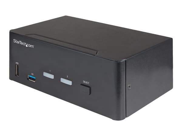 StarTech.com 2-ports HDMI KVM-switch för dubbla skärmar - 4K 60 Hz Ultra HD HDR - Desktop 4K HDMI 2.0 KVM-switch med 2 portar USB 3.0-hubb (5 Gbit/s)