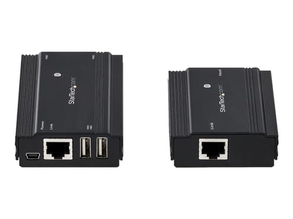 StarTech.com 4 Port USB 2.0 Extender Hub over Single CAT5e/CAT6 Ethernet Cable (RJ45), 330ft (100m), USB Extender Adapter, Externally Powered, 480 Mb