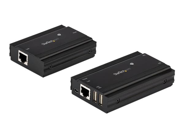StarTech.com 4 Port USB 2.0 Extender Hub over Single CAT5e/CAT6 Ethernet Cable (RJ45), 330ft (100m), USB Extender Adapter, Externally Powered, 480 Mb