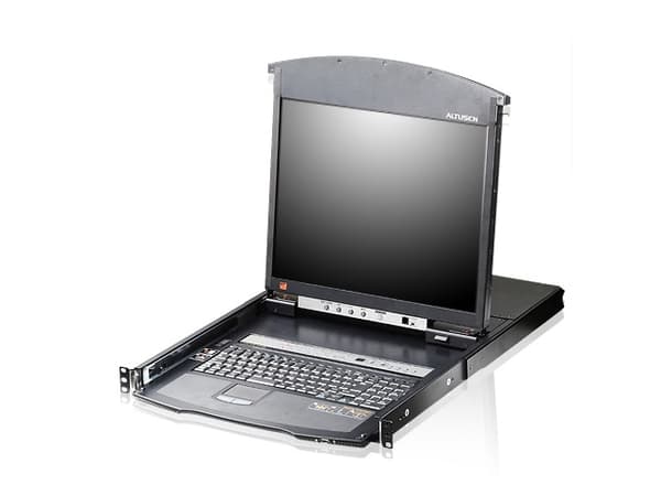 ATEN KL1508AIM-AXA-AG, 1600 x 1200 piksler, Ethernet/bredbåndsforbindelse, Rack-montering, 1U, 28 W, Sort Sort