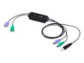 Miniatyrbilde 4 av 4: ATEN - Tastatur / video / musekabel (KVM) - PS/2, USB (hann) til USB (hunn) - 80 cm - svart - for P/N: KX9970R, KX9970T