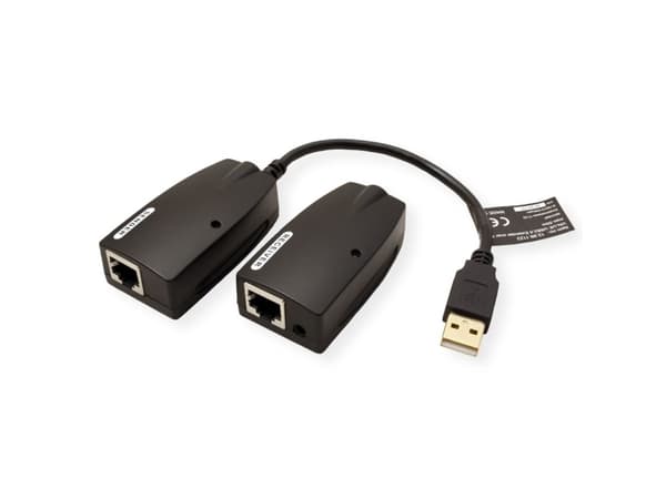 Value 12.99.1123, USB-A, RJ-45, USB-A, RJ-45, 0,15 m, Svart