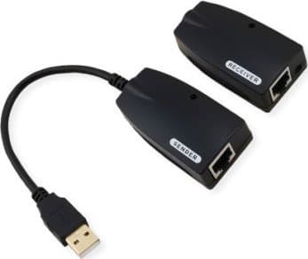 Value 12.99.1123, USB-A, RJ-45, USB-A, RJ-45, 0,15 m, Svart