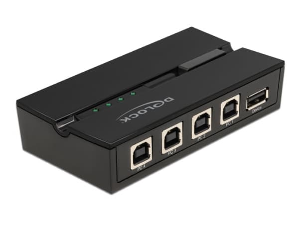 Delock - USB-växel - 4 x USB 2.0 - väggmonterbar, bordsmonterbar