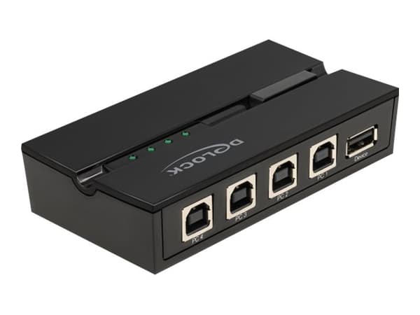 Delock - USB-växel - 4 x USB 2.0 - väggmonterbar, bordsmonterbar