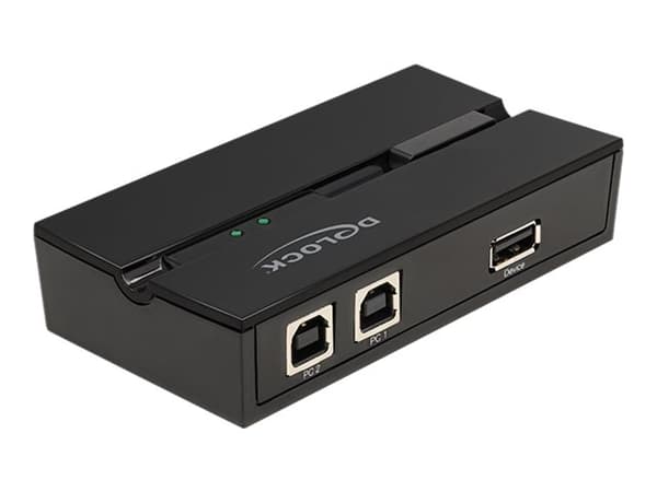 Delock - USB-växel - 2 x USB 2.0 - väggmonterbar, bordsmonterbar