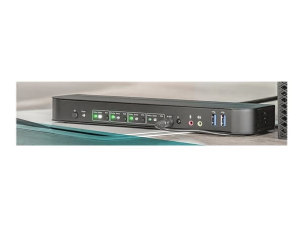 DIGITUS - KVM / lydsvitsj - 4 x KVM/lyd - 1 lokalbruker - stasjonær Sort