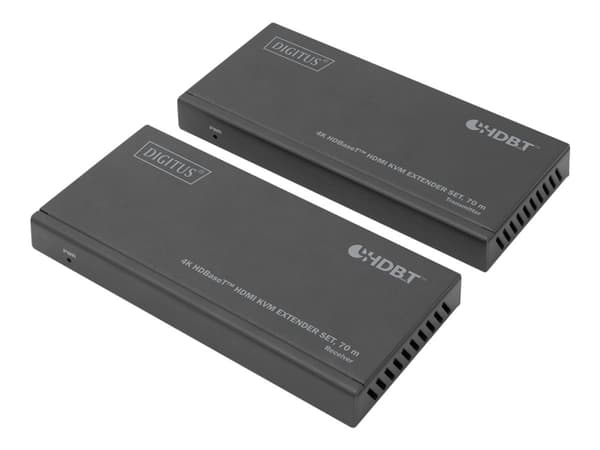 DIGITUS DS-55512 - Sändare och mottagare - video/ljud/infraröd/USB-förlängningskabel - HDMI, HDBaseT - över CAT 5e/6/6a/7/8 - upp till 70 m