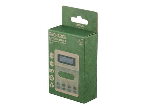 DELTACO - 4-6 t batterilader - (for 4xAA/AAA) - hvit