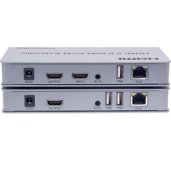NÖRDIC systemforlenger for HDMI 4K60Hz med loop out 2xUSB og R/L stereo over Cat6 opptil 60m