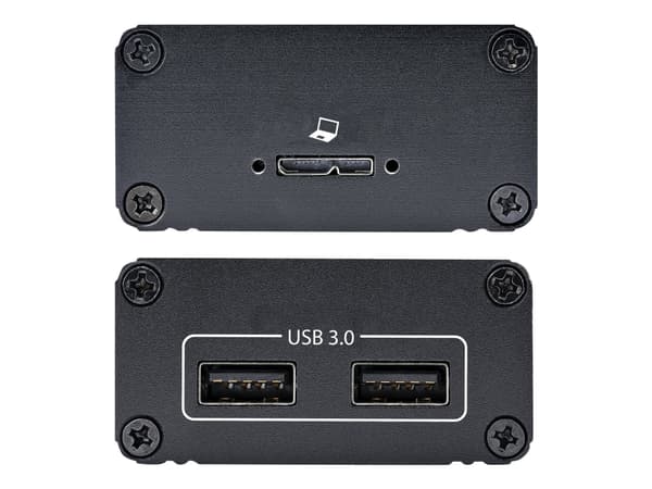 StarTech.com 2-Port USB 3.0 Extender over OM3 Multimode Fiber, LC/LC, 2x 5Gbps USB-A Hub, 350m (1150ft) Range, Durable USB Fiber Optic Extender, Incl