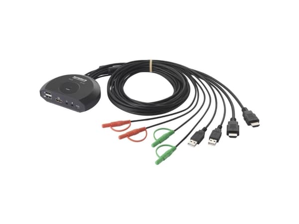 SpeaKa Professional SP-KVM-210 2 porte KVM-omskifter HDMI Tastatur 4096 x 2160 Pixel