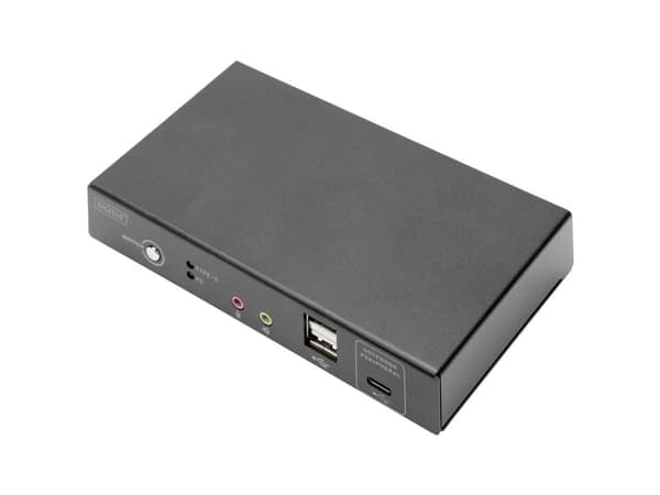 DIGITUS DS-12901 - Omkopplare för tangentbord/video/mus/ljud/USB - 4k30hz, usb-c/usb/hdmi in, hdmi out, network - skrivbordsmodell