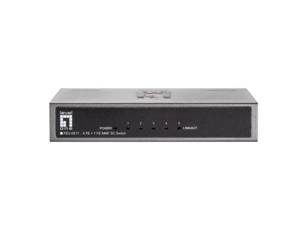 LevelOne FEU-0511 - Switch - ohanterad - 4 x 10/100 + 1 x 100Base-FX - stationär, väggmonterbar (FEU-0511)