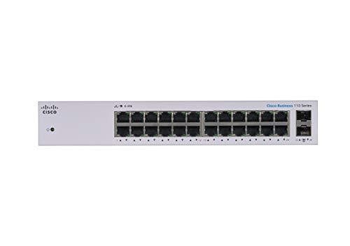 Cisco Business CBS110-24T-D Unmanaged Switch | 24 GE-porttia | 2 x 1G SFP Jaettu | Rajoitettu elinikäinen suojaus (CBS110-24T-D)