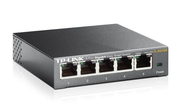 TP-LINK Easy Smart TL-SG105E - Kytkin - 5 x 10/100/1000 - Pöytäkone (TL-SG105E)