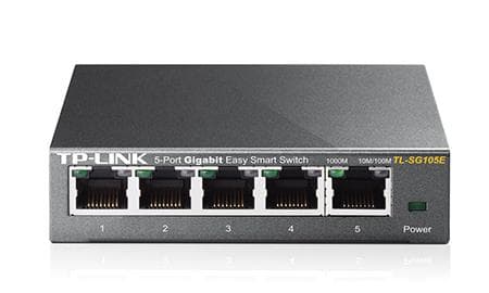 TP-LINK Easy Smart TL-SG105E - Kytkin - 5 x 10/100/1000 - Pöytäkone (TL-SG105E)