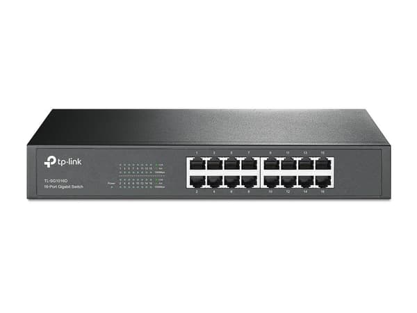 TP-Link TL-SG1016D 16-portars gigabitswitch - switch - ohanterad - 16 x 10/100/1000 - stationär dator