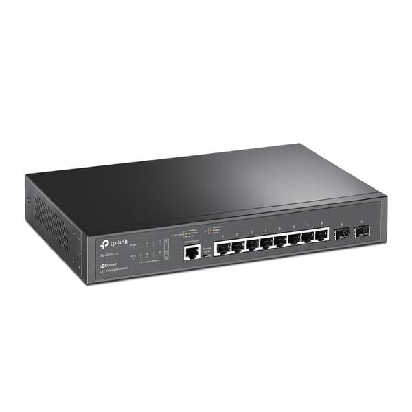 TP-Link JetStream TL-SG3210 - Kytkin - hallittu - 8 x 10/100/1000 - Pöytäkone, telineeseen kiinnitettävä