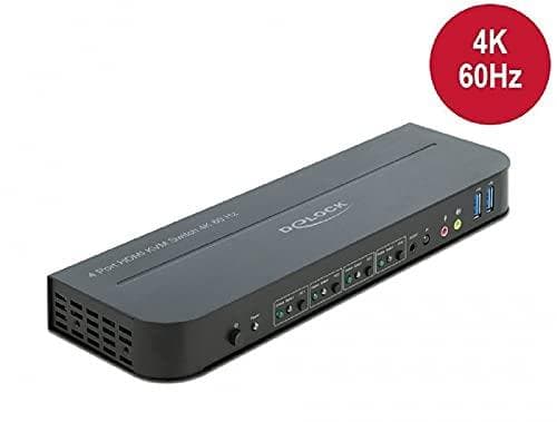 Delock HDMI KVM Switch 4K 60 Hz med USB 3.0 og lyd