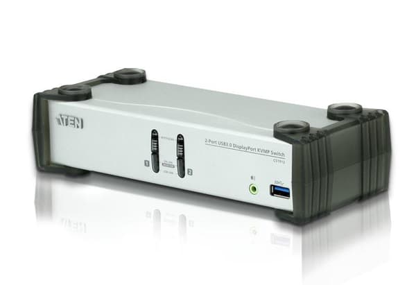 ATEN CS1912 KVMP Switch - KVM/Audio/USB Switch - USB - 2 x KVM/Audio/USB - 1 lokal användare - Desktop (CS1912-AT-G) Svart, Grå