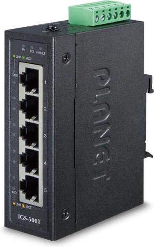 PLANET IGS-500T Network Switch Unmanaged Gigabit Ethernet (10/100/1000) Blå