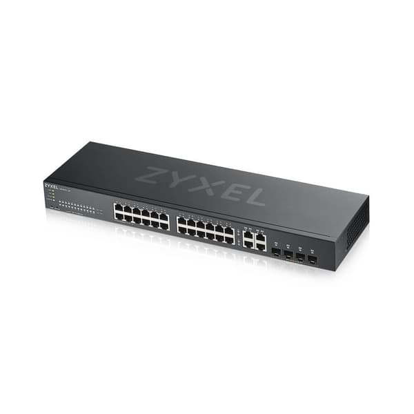 Zyxel GS1920-24v2 - 24-porttinen Gigabit Ethernet Smart Managed Switch - Tuulettimeton muotoilu, 4 Gigabit Combo -porttia hybridipilvitilassa