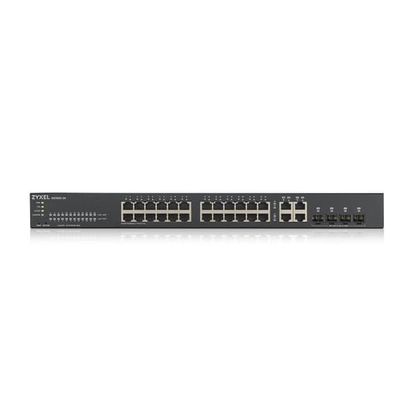 Zyxel GS1920-24v2 - 24-porttinen Gigabit Ethernet Smart Managed Switch - Tuulettimeton muotoilu, 4 Gigabit Combo -porttia hybridipilvitilassa