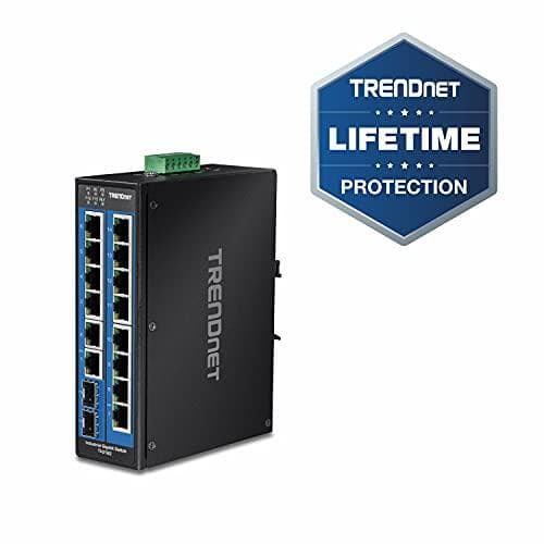 TRENDnet Industrial Switch 16Port Gbit DIN-Rail, TI-G162, svart