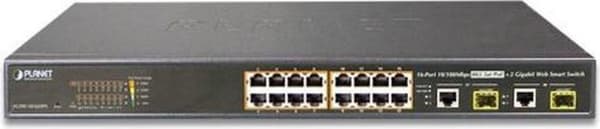 PLANET FGSW-1816HPS Network Switch Managed L2 Fast Ethernet (10/100) Power over Ethernet (PoE) Blå
