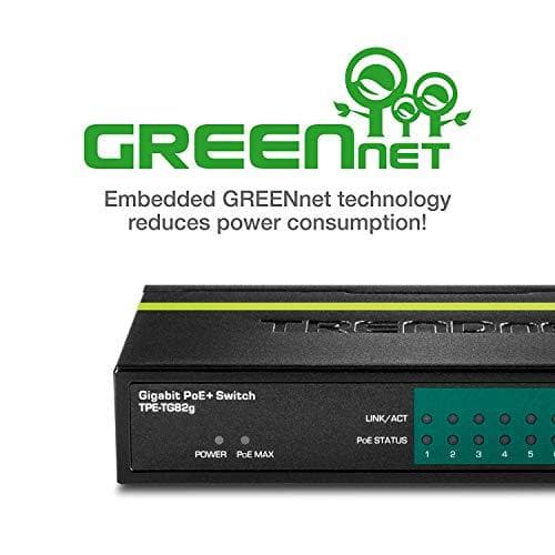 TRENDnet TPE TG82G - Kytkin - 8 x 10/100/1000 (PoE+) - Pöytäkone - PoE+ (61W) (TPE-TG82)