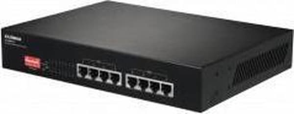 Edimax ES-1008P V2 Fast Ethernet-switch med 8 portar - 8x Power over Ethernet (PoE+) / Svart